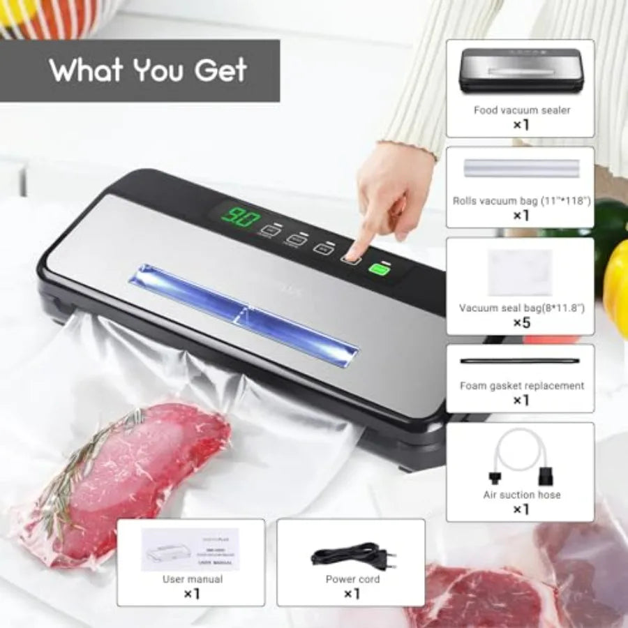 Food Vacuum Sealer Machine - Modes, Built in Cutter, Inculdes Bags