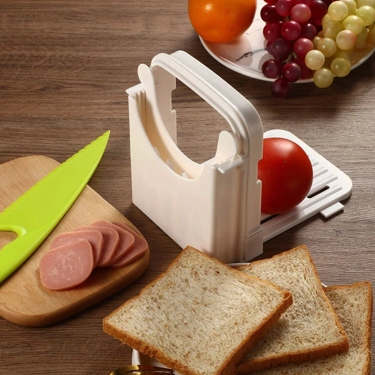 Adjustable Bread Slicer - Foldable Toast Cutting Guide for Homemade Bread