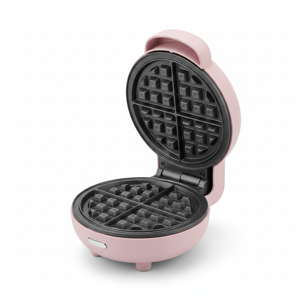 DUTRIEUX Mini Waffle Maker 350W - Compact Non-Stick Breakfast Machine