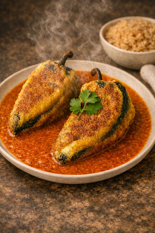 Traditional Mexican Chile Rellenos (Stuffed Poblano Peppers)