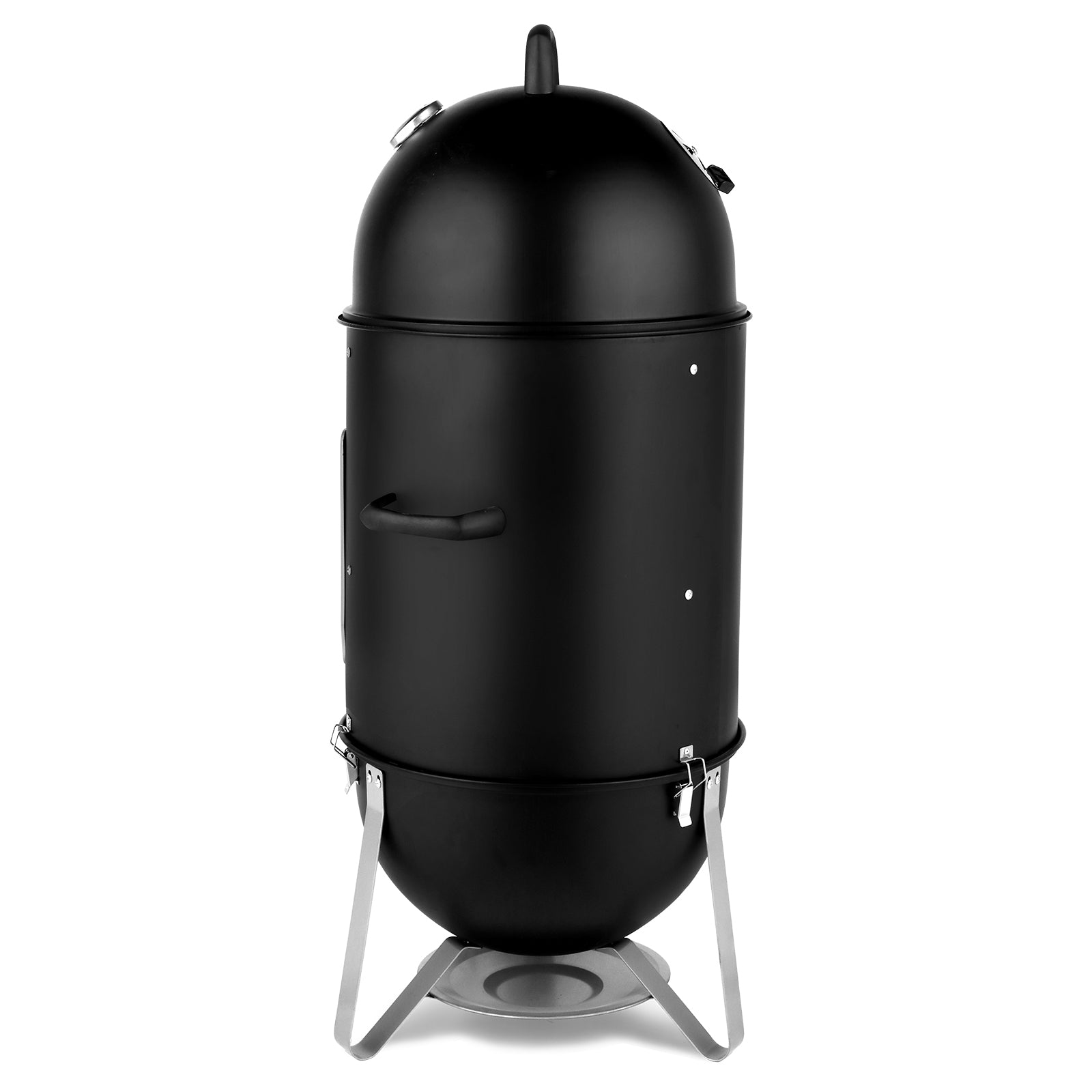 48x48x119cm Oval Cylinder Charcoal Smoker | 3-Layer BBQ Grill with Adjustable Vents