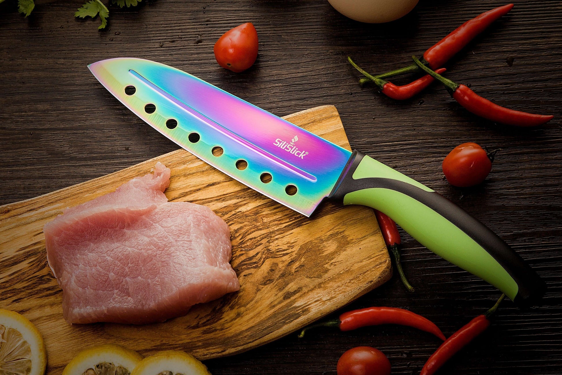 SiliSlick 5-Piece Kitchen Knife Set | Green Handle