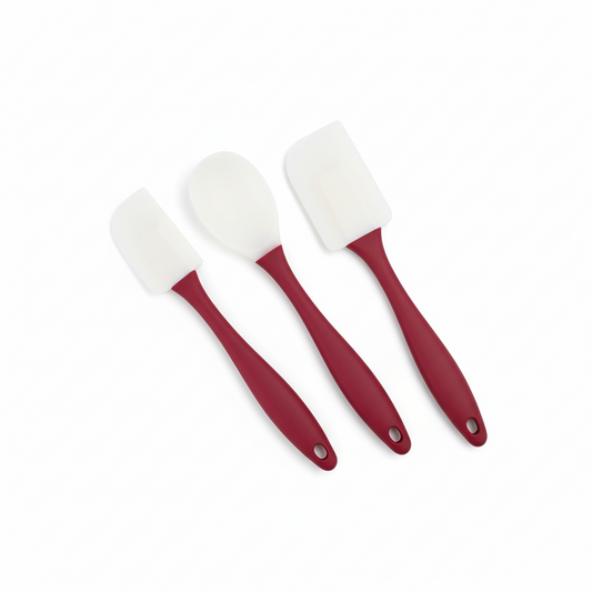 Heavy-Duty Silicone Spatula Set (3-Piece) - Heat Resistant Baking Tools