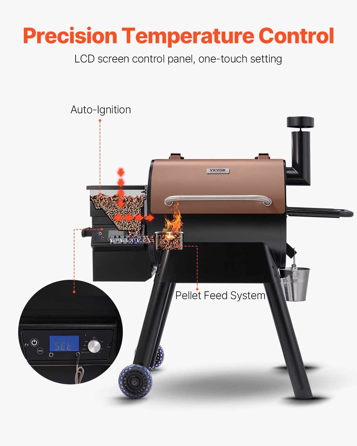 Wood Pellet Grill & Smoker - 575 Sq. In. Cooking Area