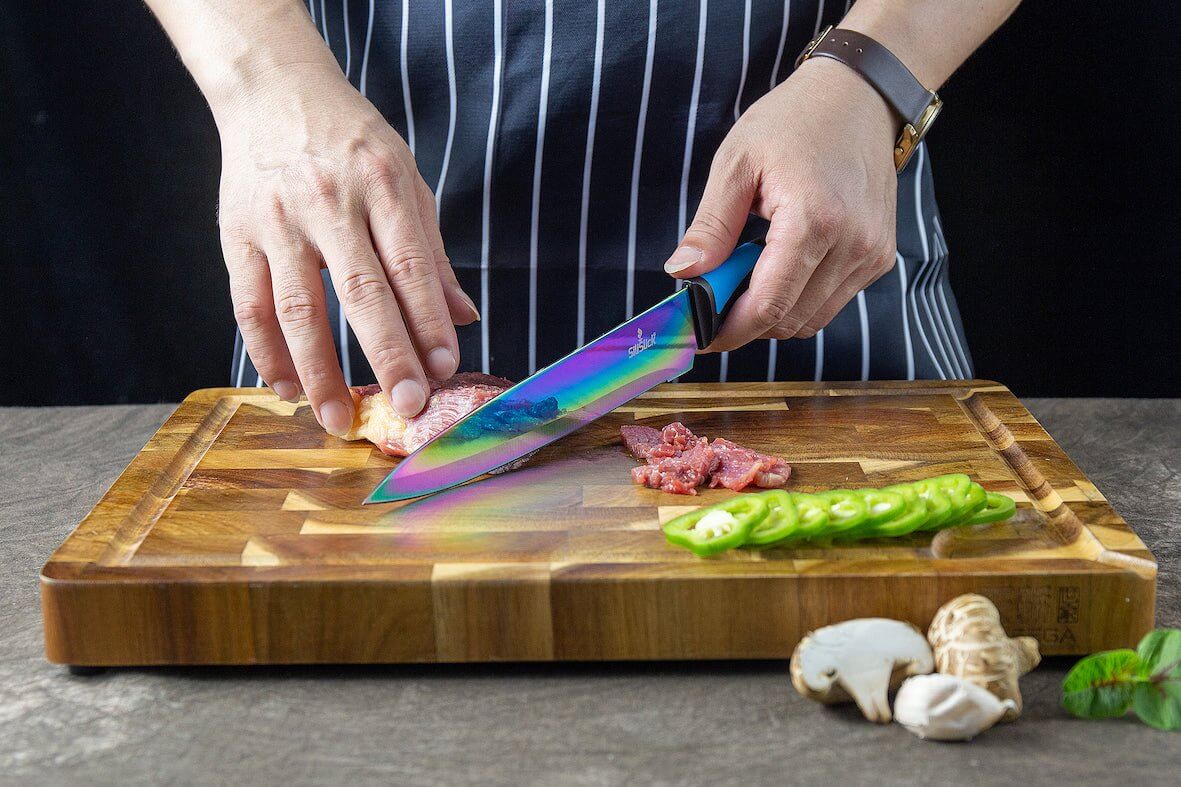 SiliSlick 5-Piece Kitchen Knife Set | Blue Handle