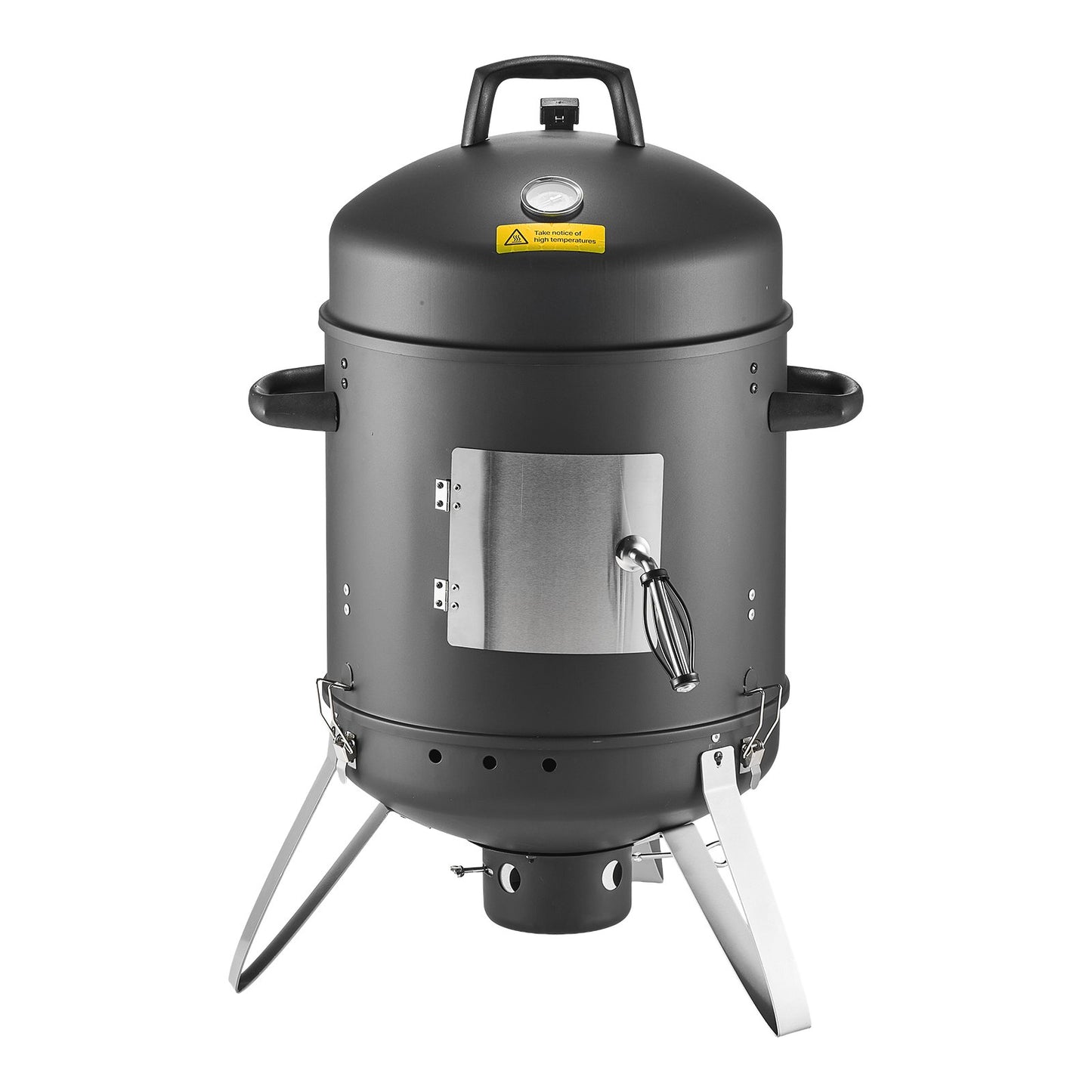 16" Vertical Charcoal Smoker & BBQ Grill | 2 Cooking Grates, Built-In Thermometer