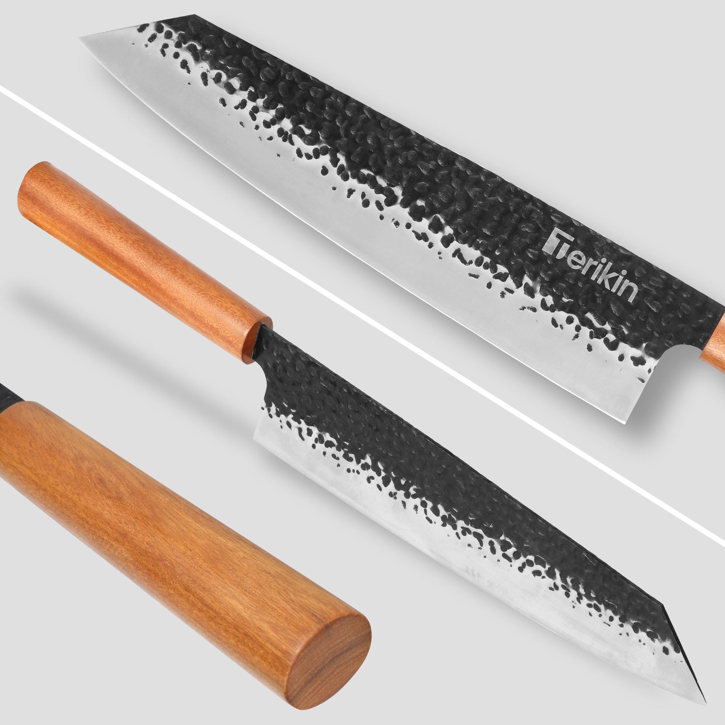 Professional Kiritsuke Santoku Chef Knife 9 Inch – German High Carbon Stainless Steel EN1.4116