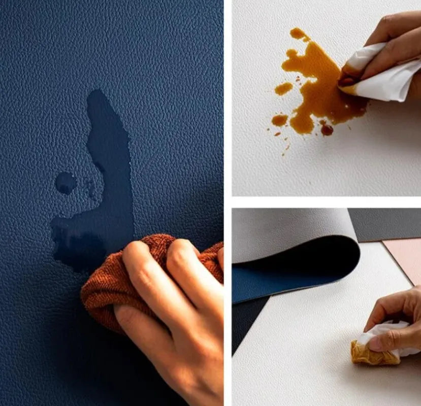 Reversible Faux Leather Placemats & Coasters Set