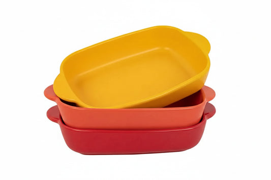 Ceramic Rectangular Baking Dish with Handles - Oven & Microwave Safe