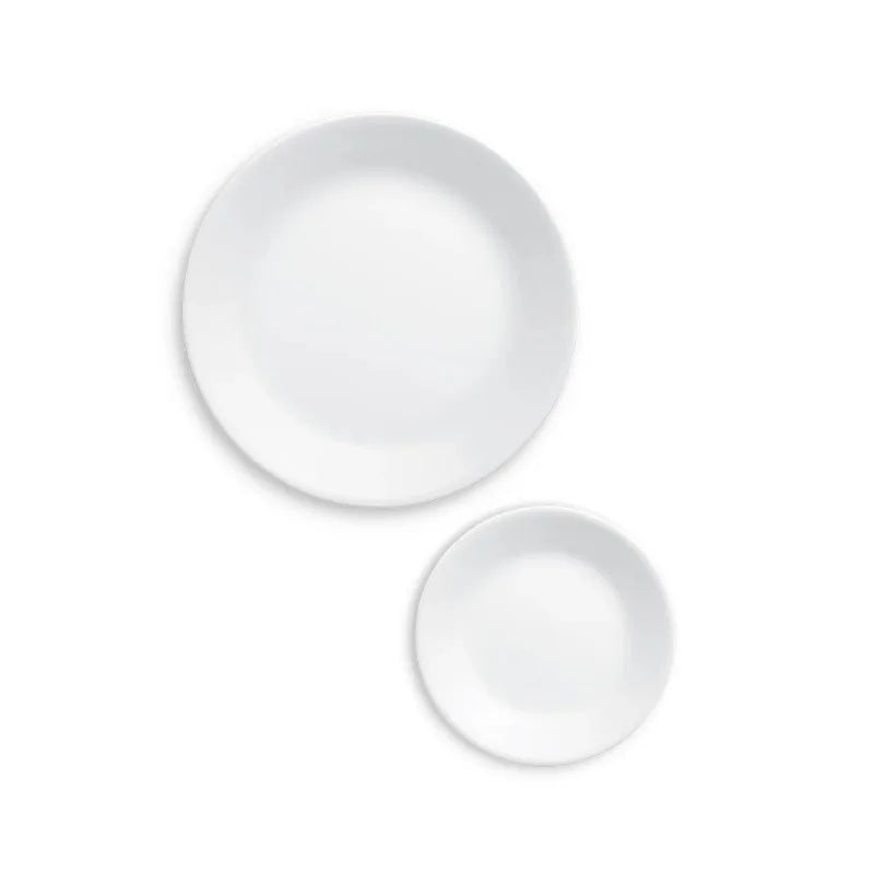 Plain White Round 12-Piece Dinnerware Set – Classic Ceramic Dishes for Everyday Dining Service for 4