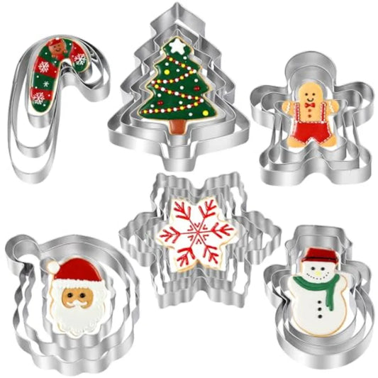 Christmas Cookie Cutters 18 Pcs Holiday Cookie Cutter Set Featuring Santa Face Christmas Tree Snowflake Gingerbread Men Snowman United States