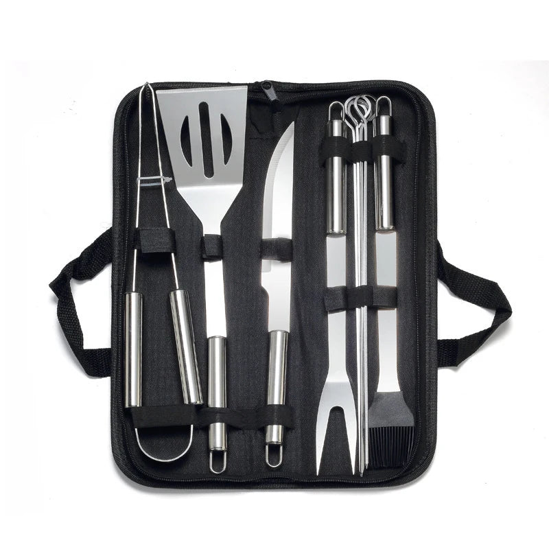 BBQ Grill Utensil Set with Canvas Bag | 3 to 20-Piece Sets 9 Pieces