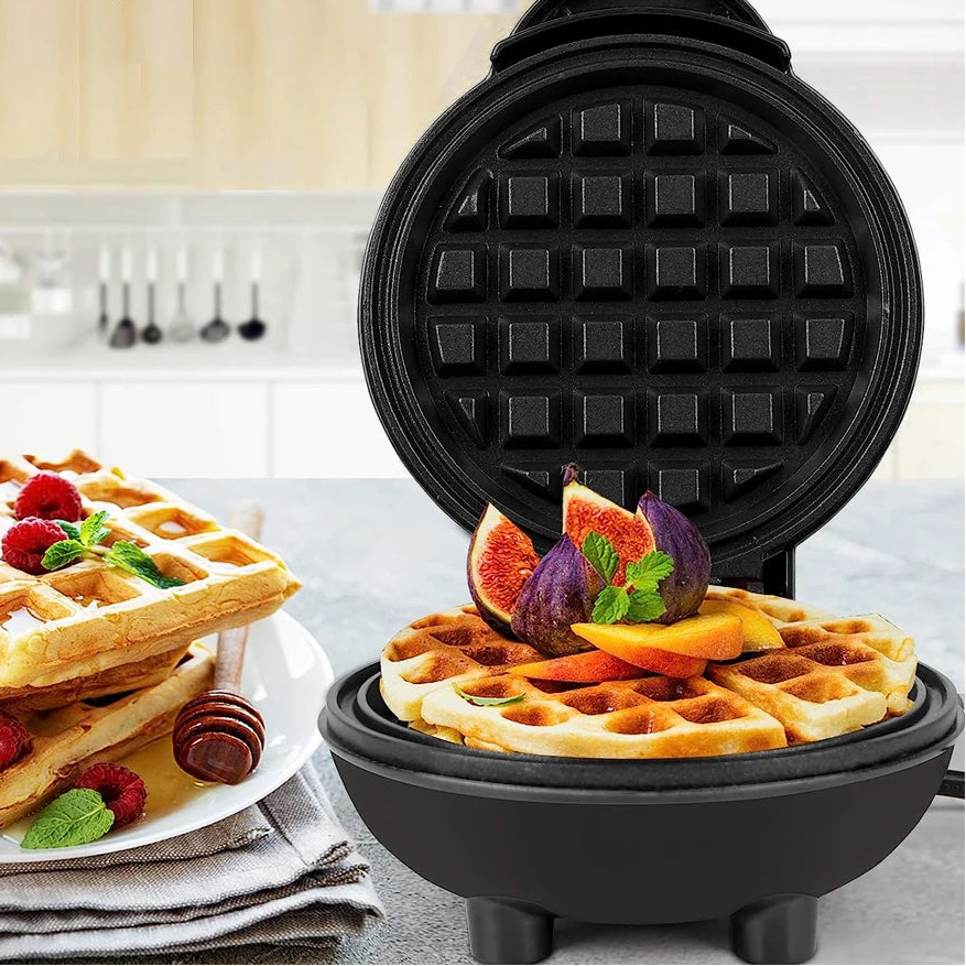 DUTRIEUX Mini Waffle Maker 350W - Compact Non-Stick Breakfast Machine