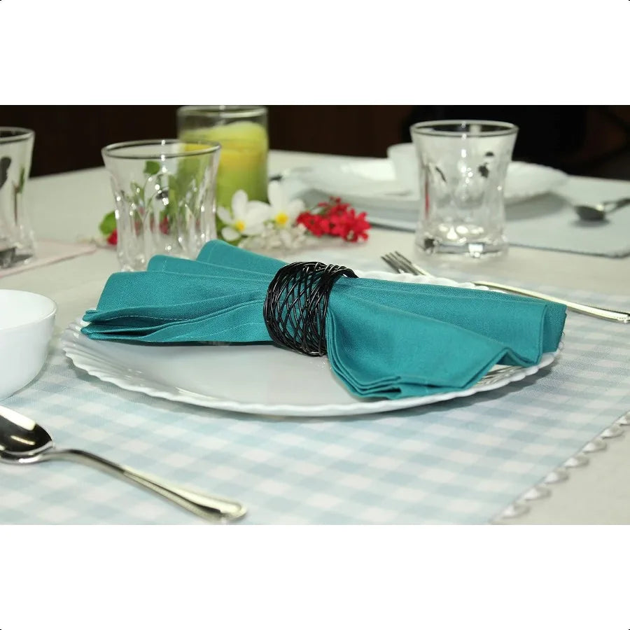 Multicolor Cotton Napkins Set of 12 | Soft Reusable Cloth Napkins for Everyday Dining