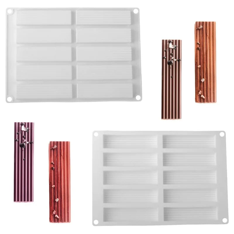 Striped Silicone Bar Mold - Rectangle Mold for Butter, Chocolate, Granola & Candy Bars