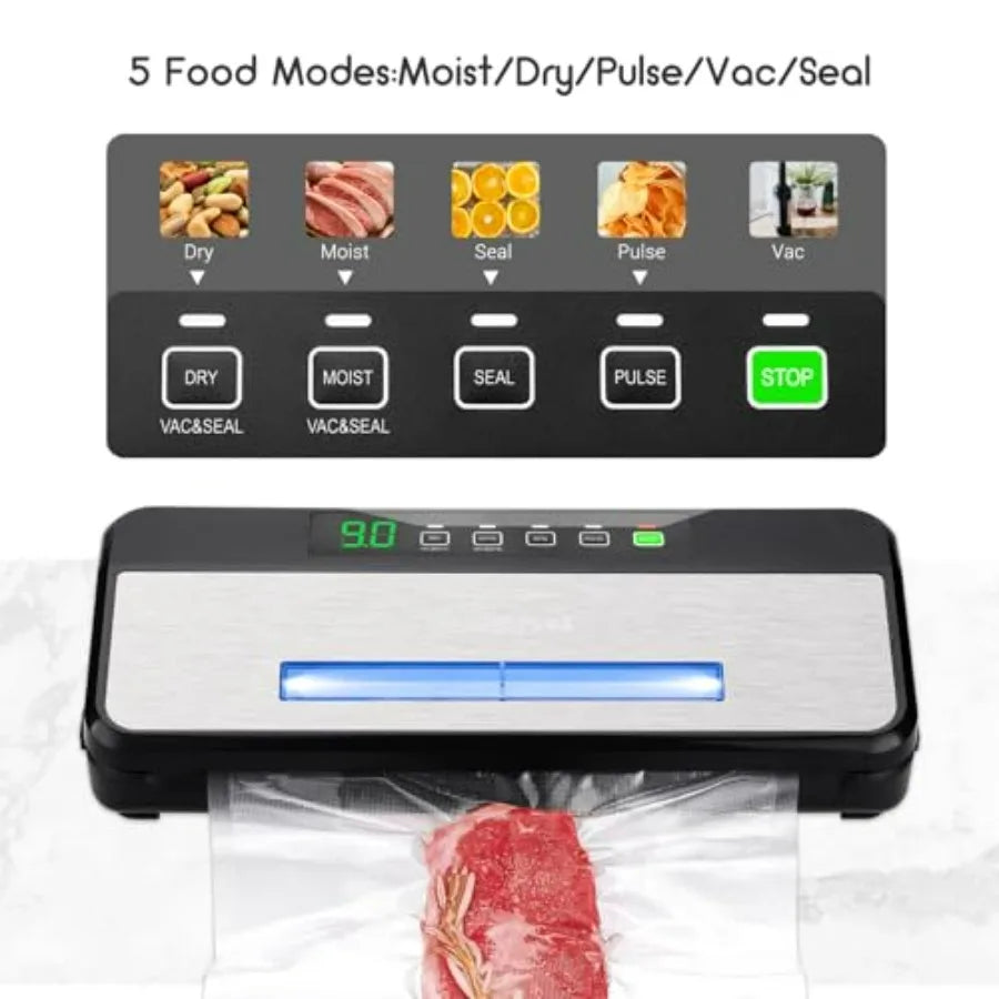 Food Vacuum Sealer Machine - Modes, Built in Cutter, Inculdes Bags