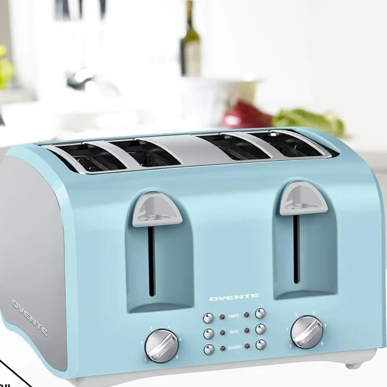 4 Slice Toaster 1400W Extra Wide Slots - Dual Controls & 6 Shade Settings