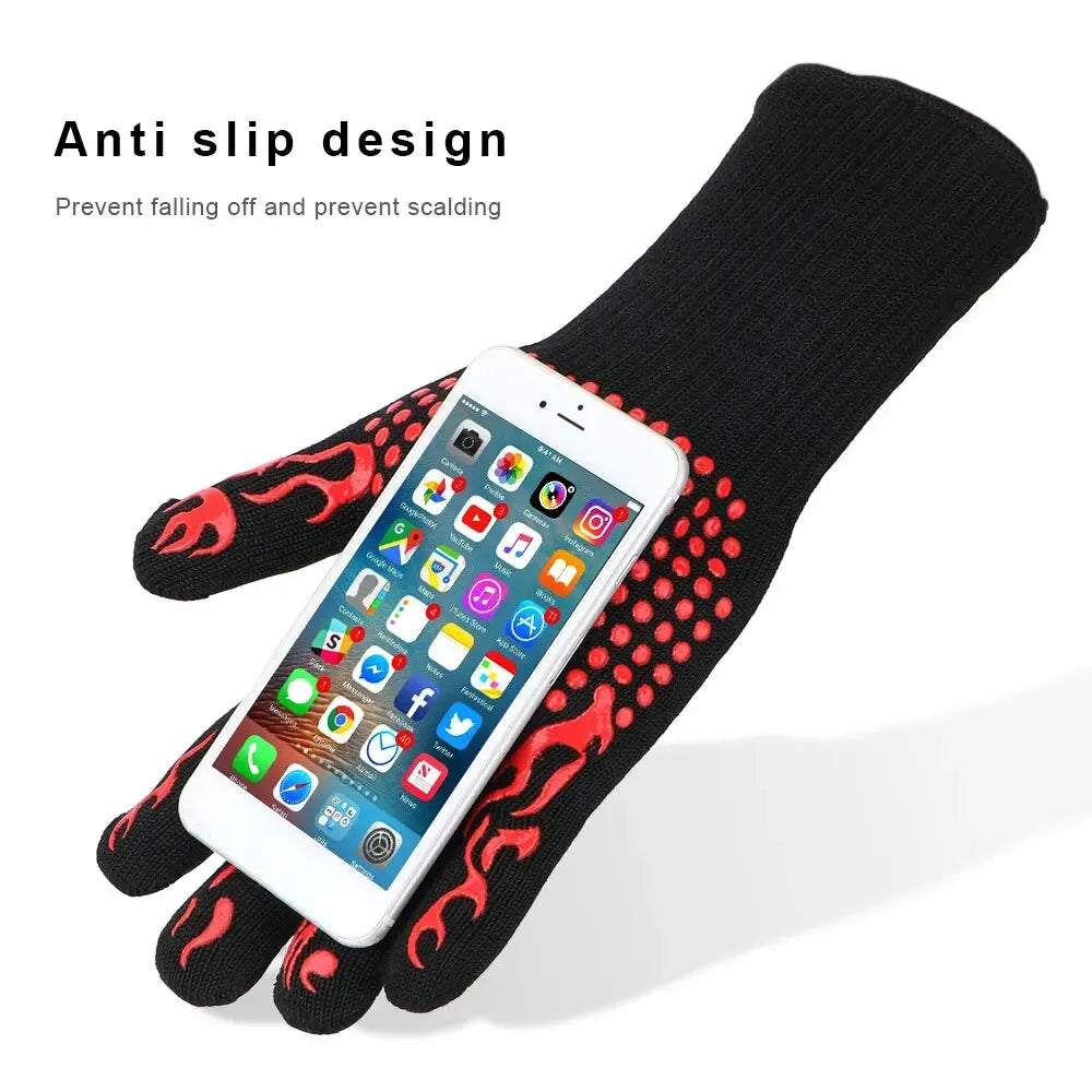 BBQ Gloves – Heat Resistant Up to 500°C | Non-Slip Grill Gloves