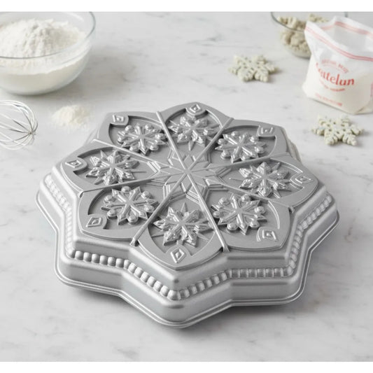 Snowflake Shortbread Pan Cast Aluminum Bakeware, Nordic Design Cookie Mold United States
