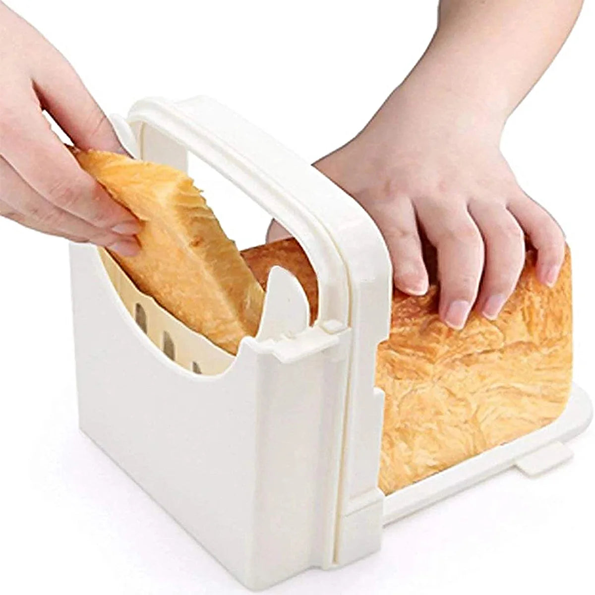 Adjustable Bread Slicer - Foldable Toast Cutting Guide for Homemade Bread