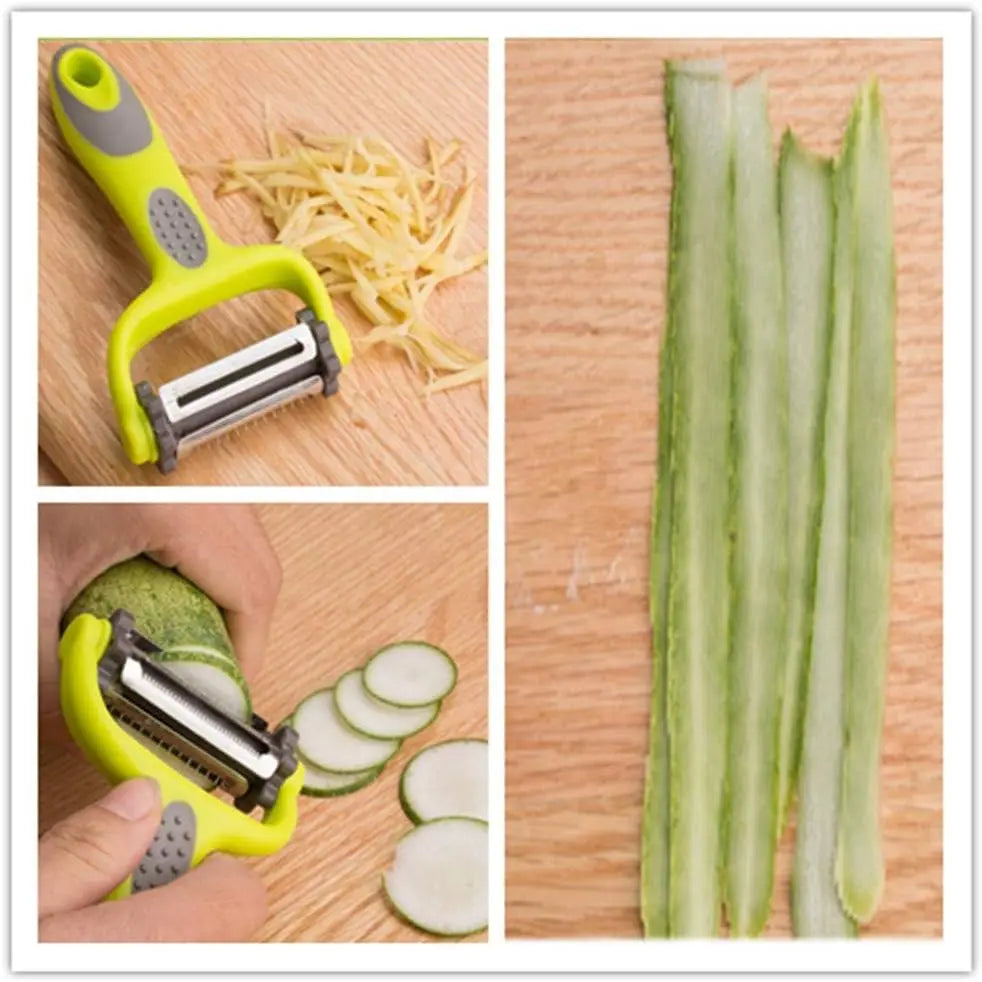 Stainless Steel 3-in-1 Peeler - Julienne, Serrated & Standard Vegetable Peeler