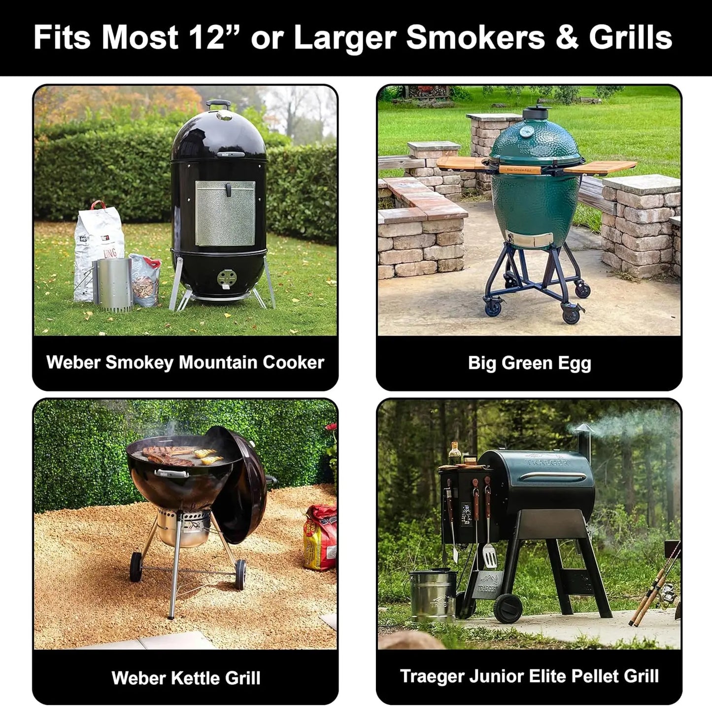 BBQ Rib Rack Stand | Non-Stick Coated Steel | Holds 4 Racks — Black & Silver