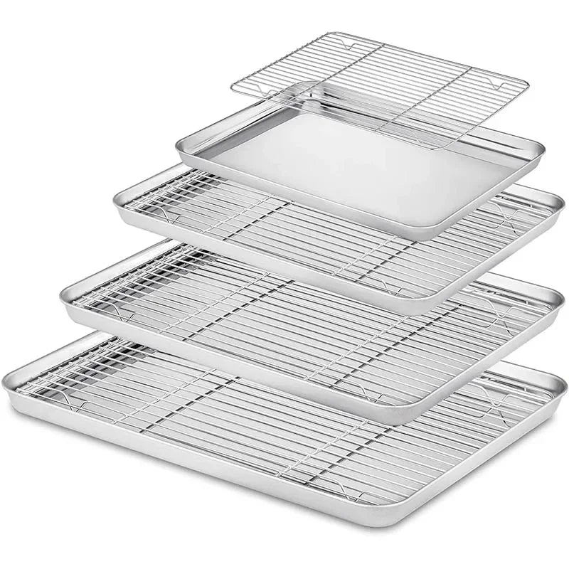Stainless Steel Baking Pan with Removable Cooling Rack