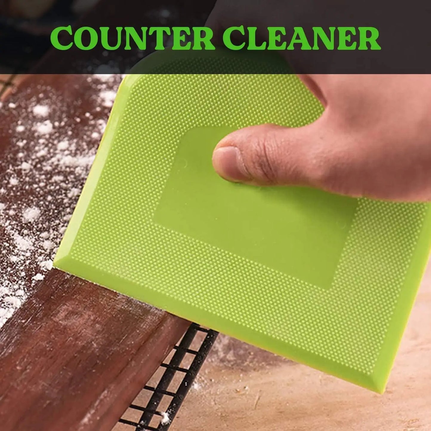 Dough Scraper Set – 4.7"x3.7" Flexible Bench Scrapers – Sharp Edge & Angled Sides – Non-Slip Cake & Bowl Scraping Tools