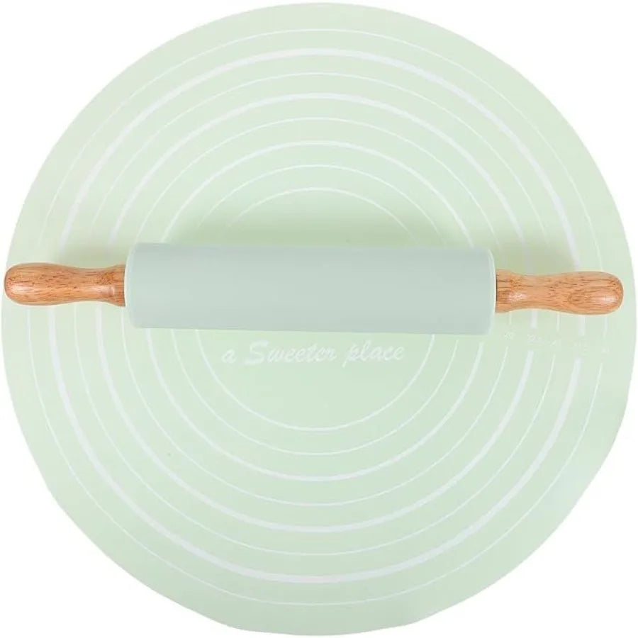 Silicone Cookie Rolling Mat Set with Rolling Pin - Non-Stick United States