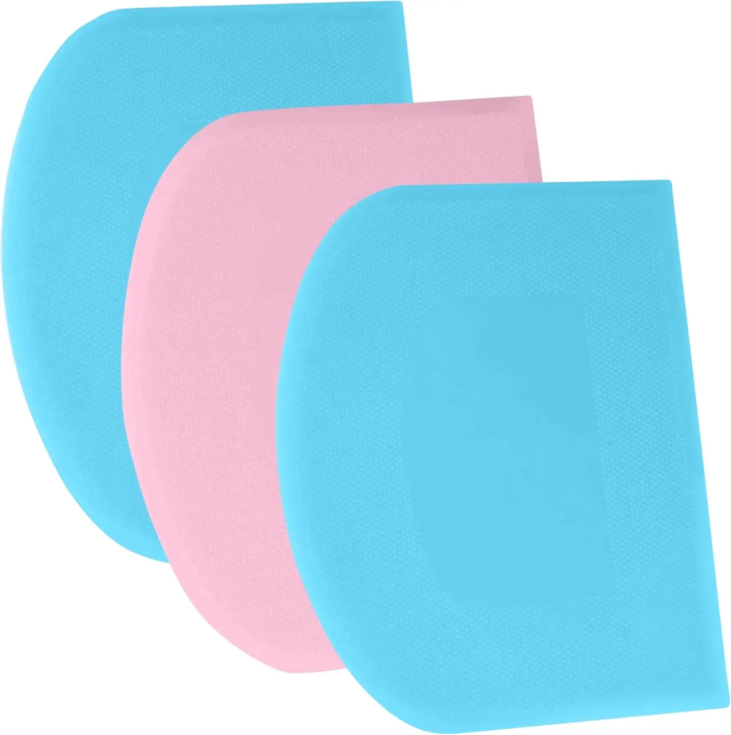 Dough Scraper Set – 4.7"x3.7" Flexible Bench Scrapers – Sharp Edge & Angled Sides – Non-Slip Cake & Bowl Scraping Tools