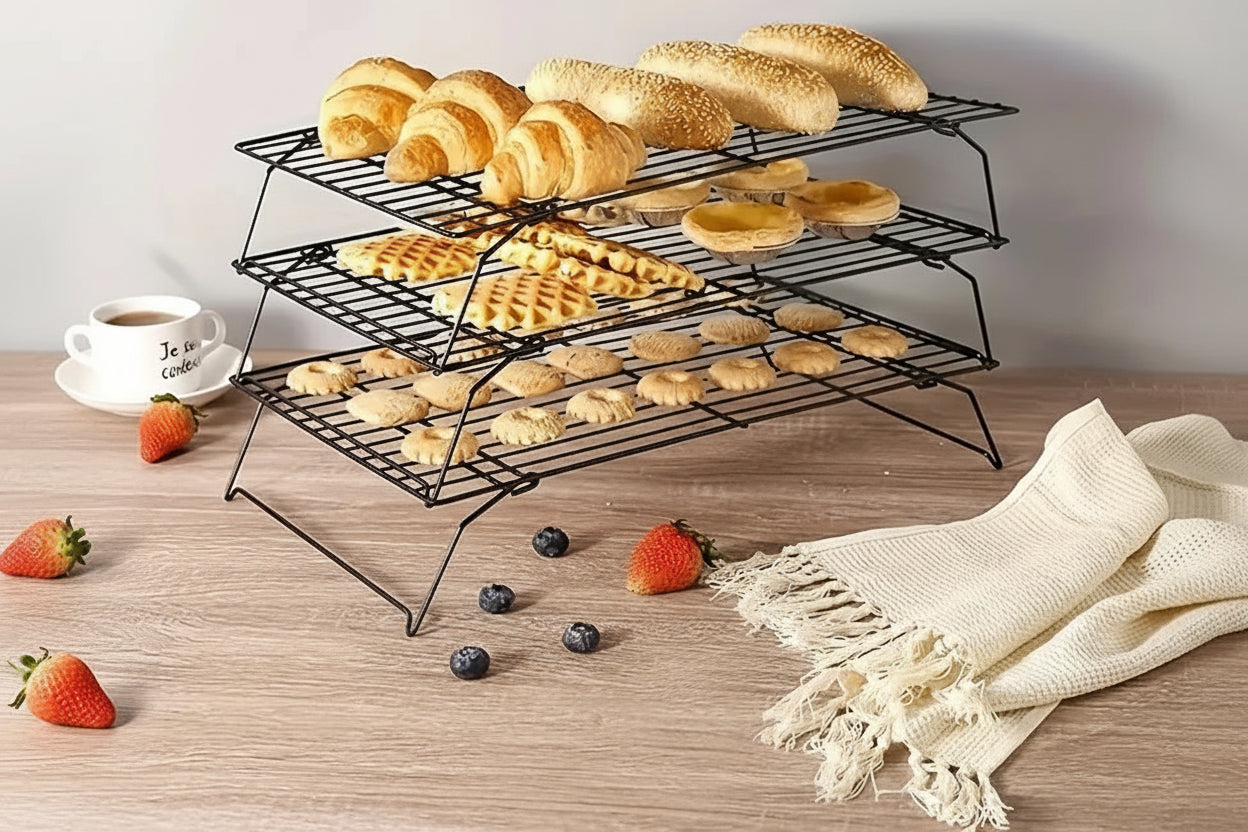 Stackable Cooling Rack Set - Nonstick Metal Baking Rack (1/2/3-Pack)