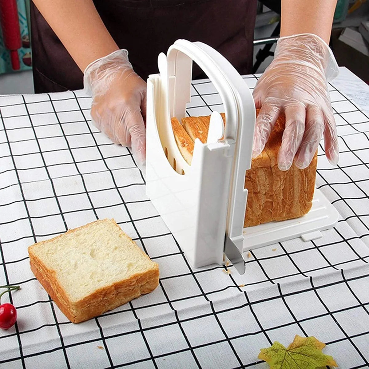 Adjustable Bread Slicer - Foldable Toast Cutting Guide for Homemade Bread