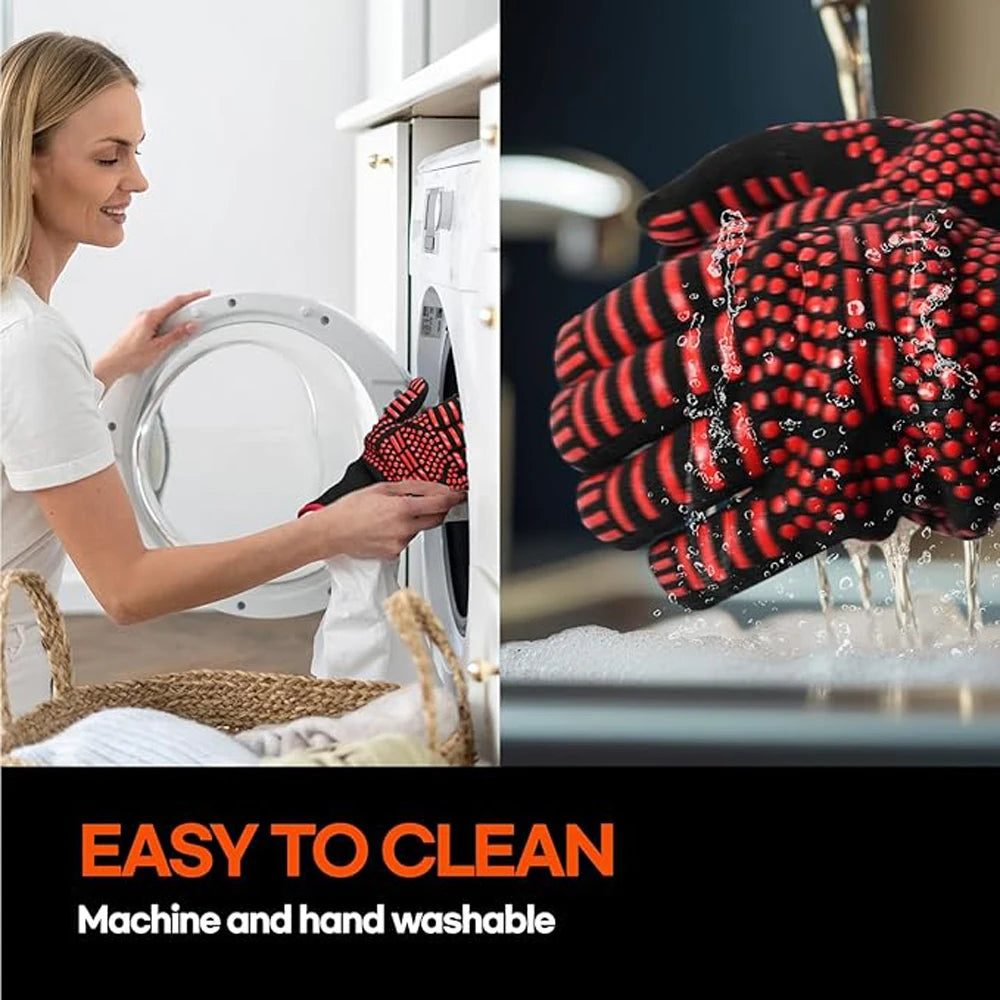 Heat Resistant BBQ Gloves | Non-Slip Grill Mitts – 1 or 2 Piece