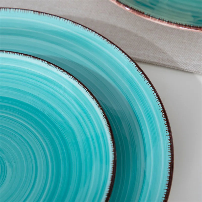 16-Piece Vintage Porcelain Dinnerware Set – Ceramic Plates, Bowls & Mugs Service for 4