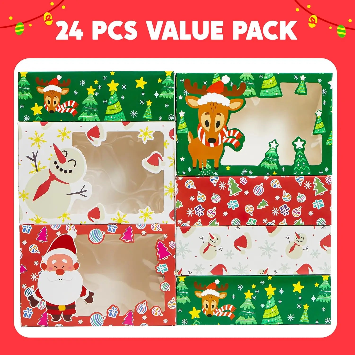 JOYFY 24 PCS Christmas Foil Treats Cookie Gift Boxes
