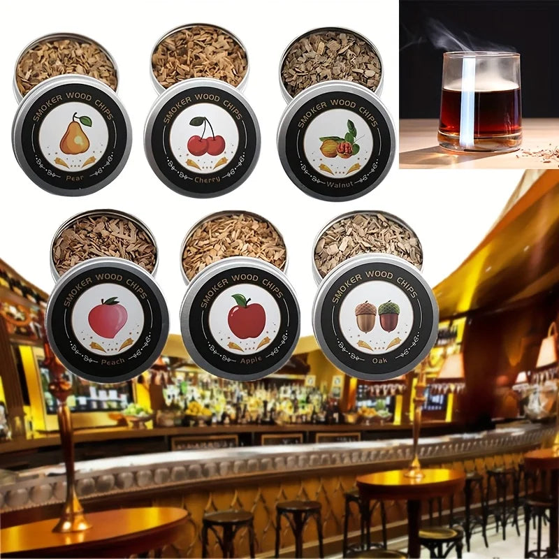 Natural Wood Chips for Cocktail Smoker & Whiskey Smoker | 6 Flavors