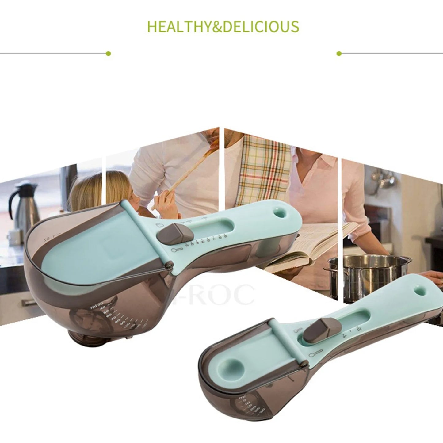 Adjustable Measuring Spoon Baking Plastic Measuring Spoon White One Size United States