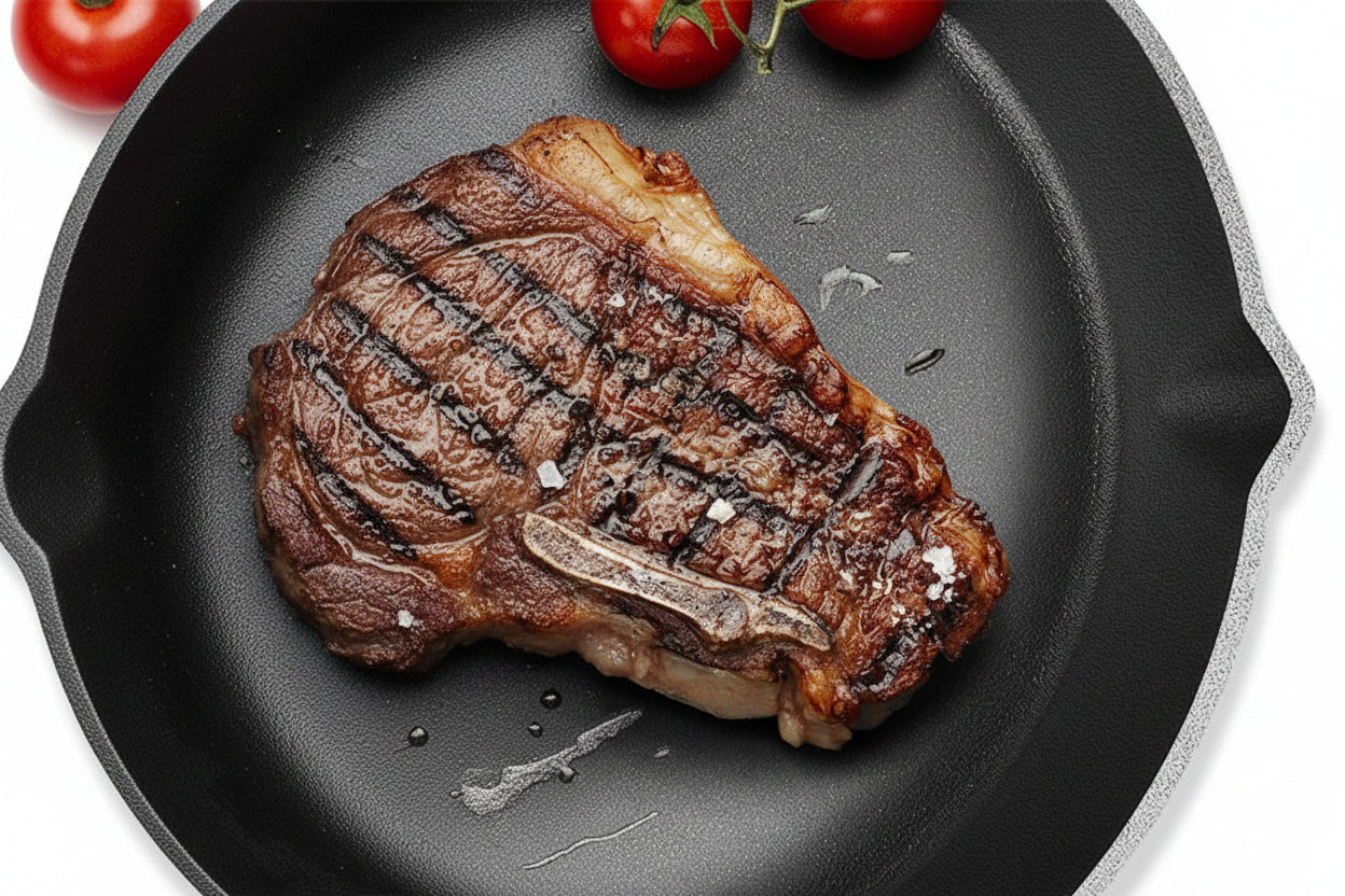 Pre‑Seasoned Cast Iron Grill Pan & Griddle – Non‑Stick Skillet for Gas, Induction, Oven & Outdoor Cooking