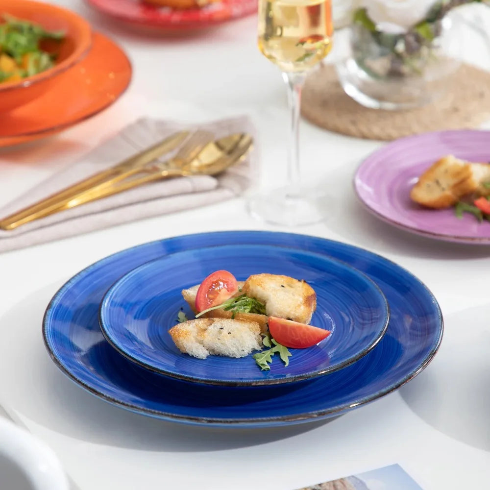Vancasso BONITA 18-Piece Mix Color Ceramic Dinnerware Set – Colorful Earthenware Tableware Service for 6