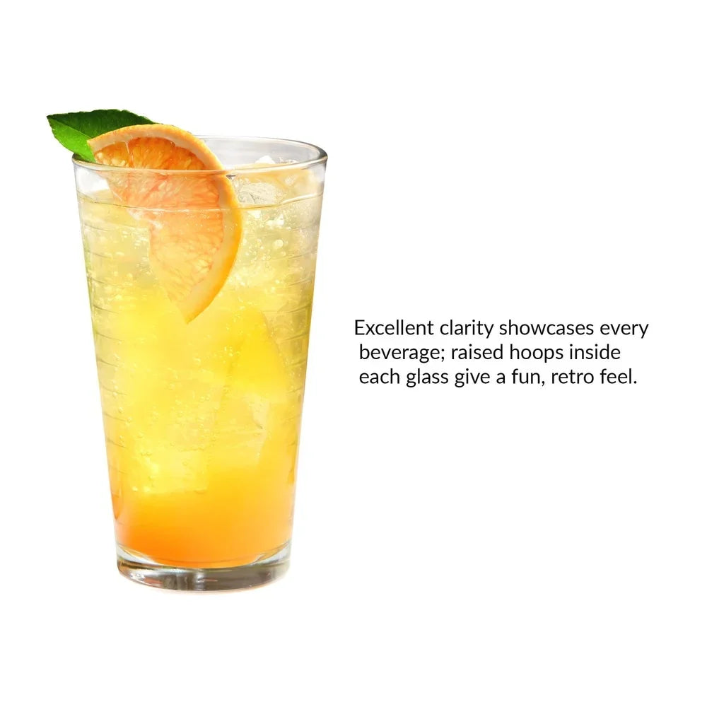 Gallant 8-Piece Clear Drinkware Set – 16 oz Durable Glasses