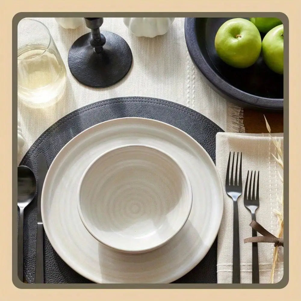 20x20 Striped Beige Cloth Napkins - Premium Fabric Dinner Napkins