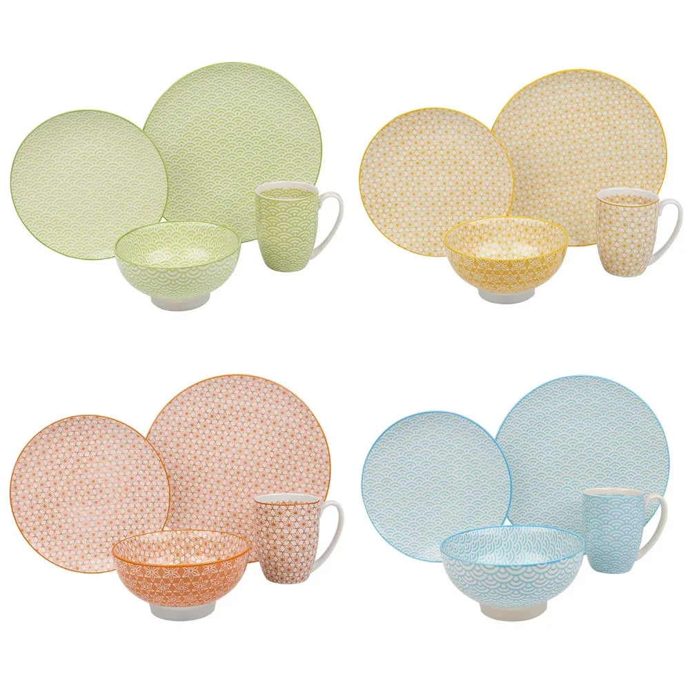 Vancasso Natsuki tableware Porcelain Multi- Colour Set for 4