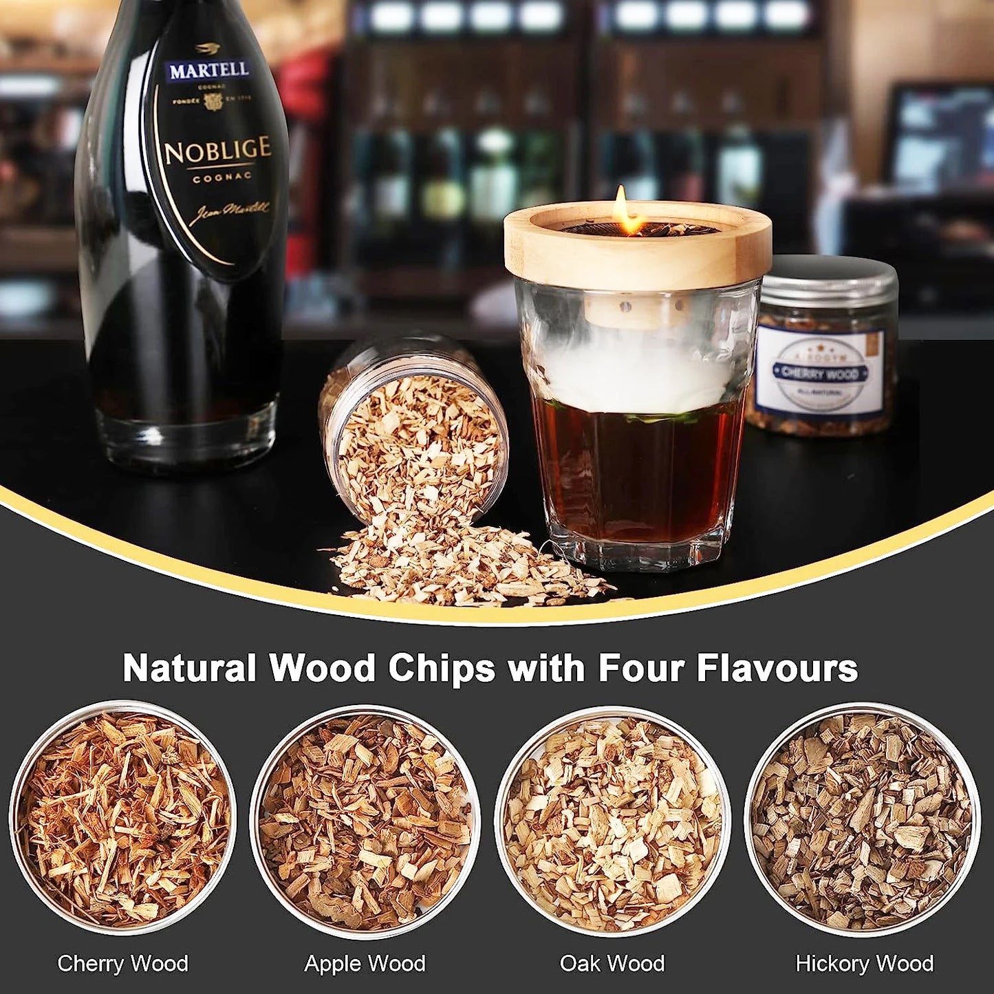 BBQ Smoking Wood Chips | 500g Natural Hardwood — Applewood, Cherry, Oak & Hickory