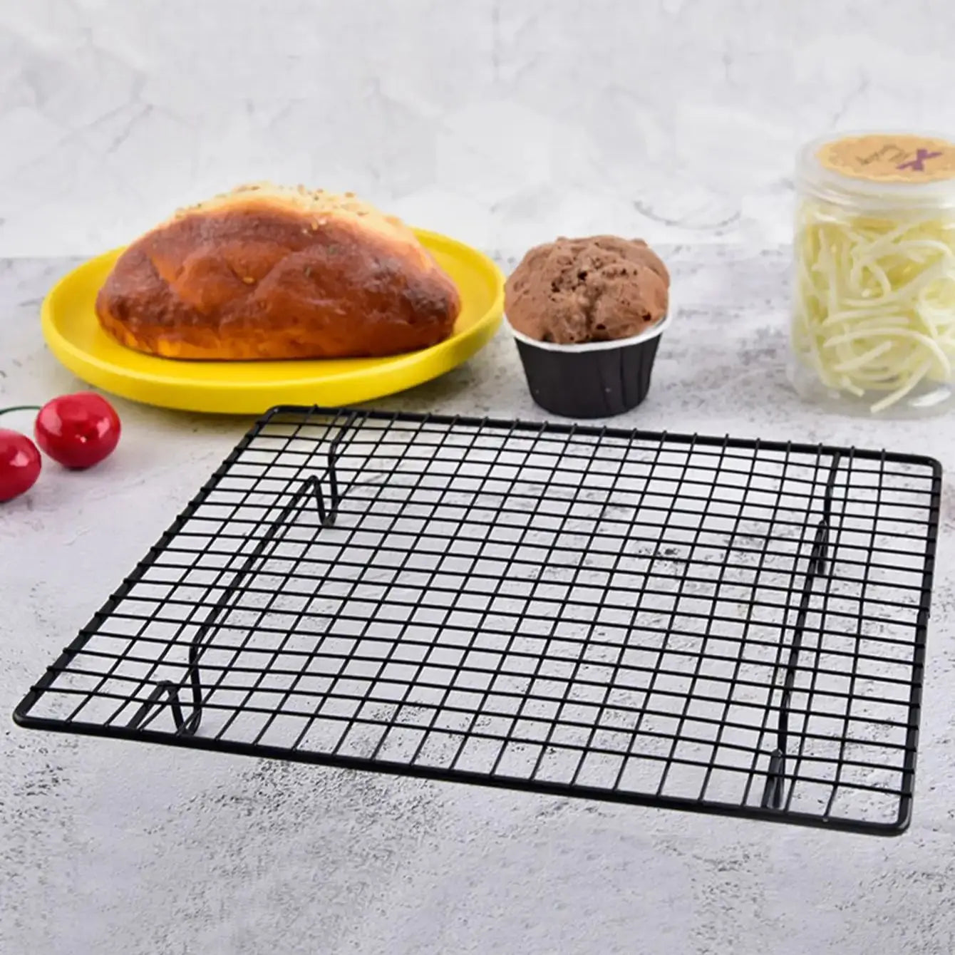 High Carbon Steel Nonstick Cooling Rack - Square Baking Rack (10.23" x 9.05")