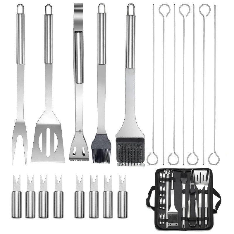 BBQ Grill Utensil Set with Canvas Bag | 3 to 20-Piece Sets