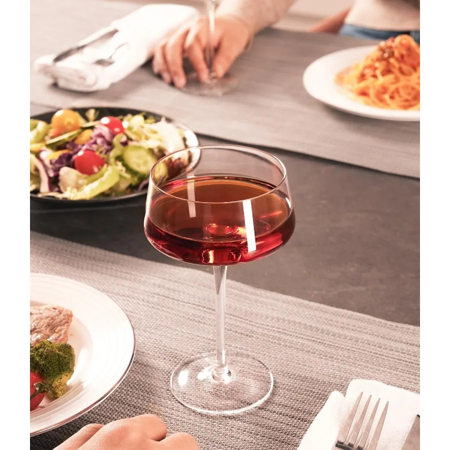 Hand-Blown Crystal Cocktail Glasses – Elegant Glassware Set