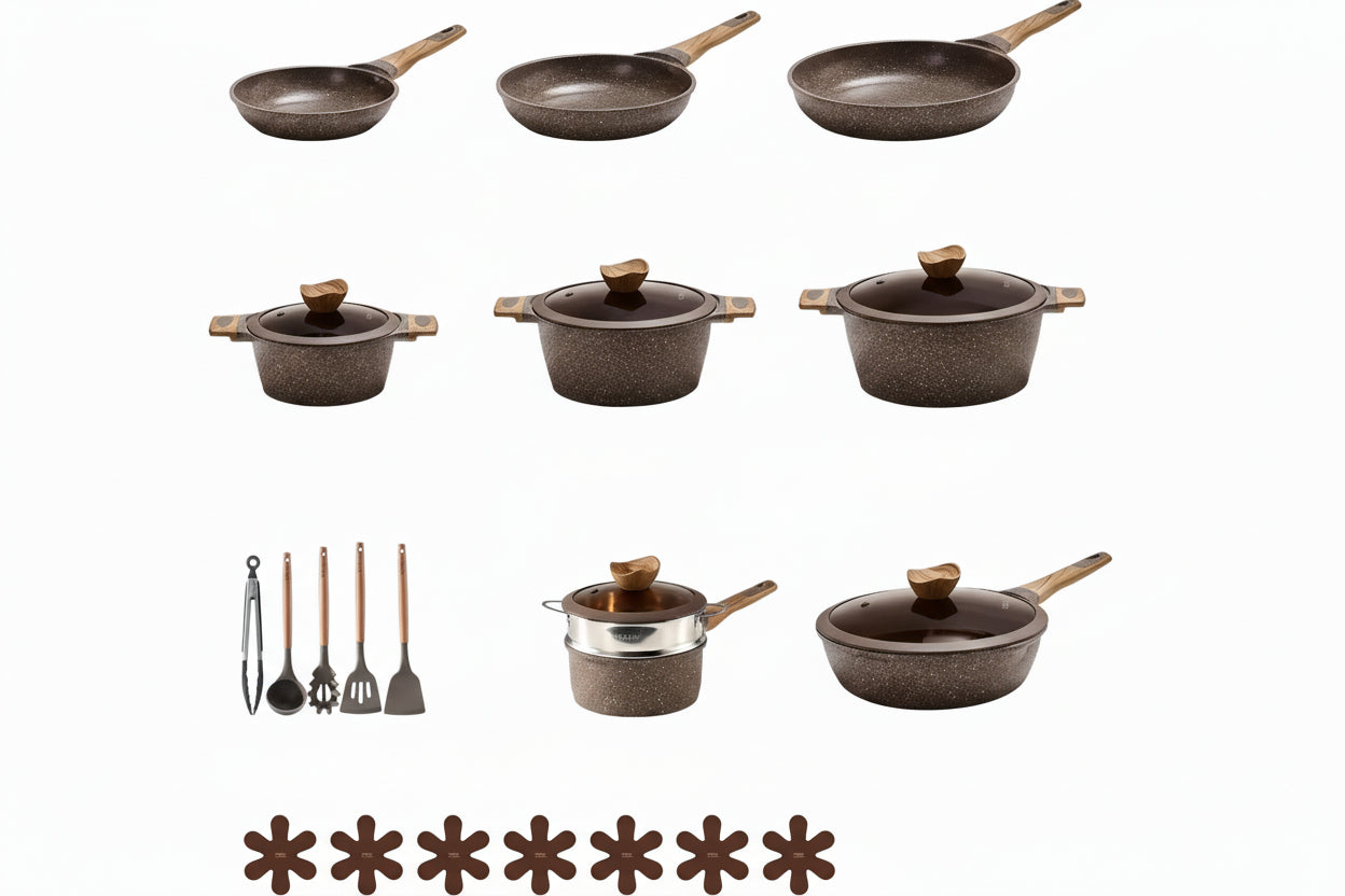 26PCS Pots and Pans Set Non Stick, Induction Cook Ware, PFOA Free