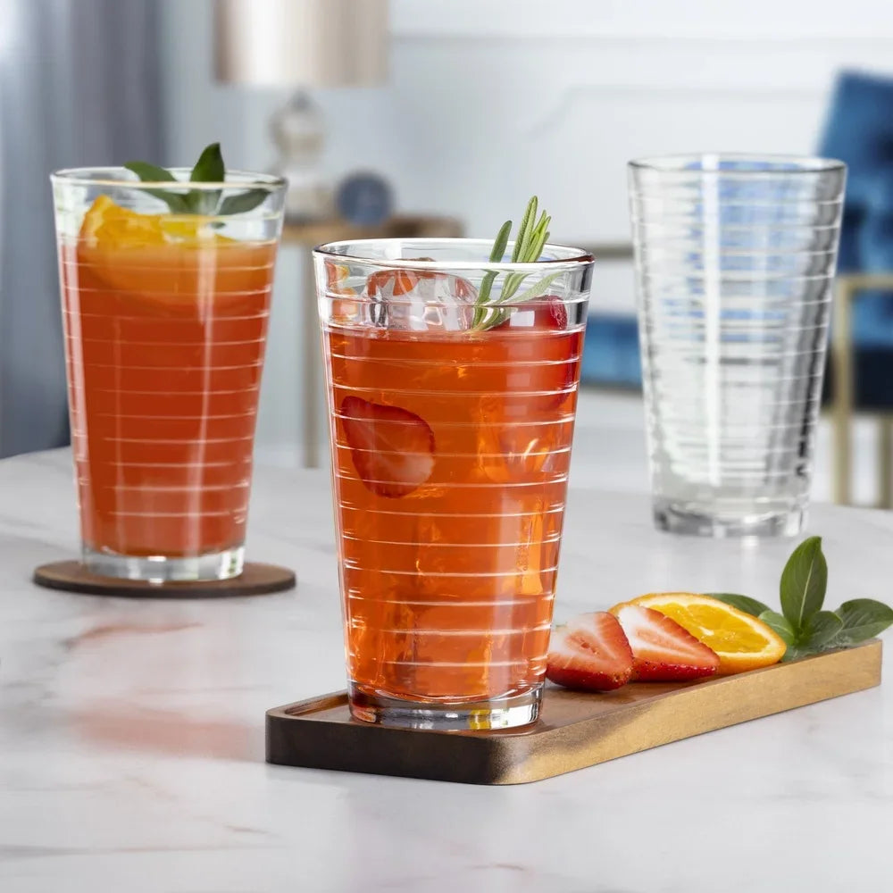 Gallant 8-Piece Clear Drinkware Set – 16 oz Durable Glasses