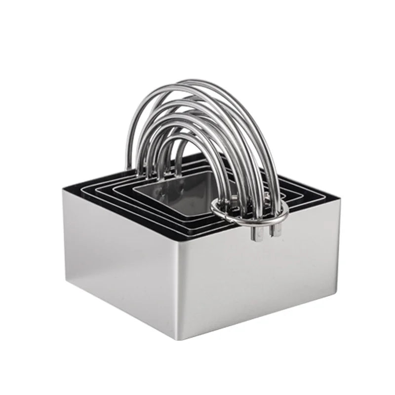 Round Biscuit Cutter Set - 8-Piece Stainless Steel square