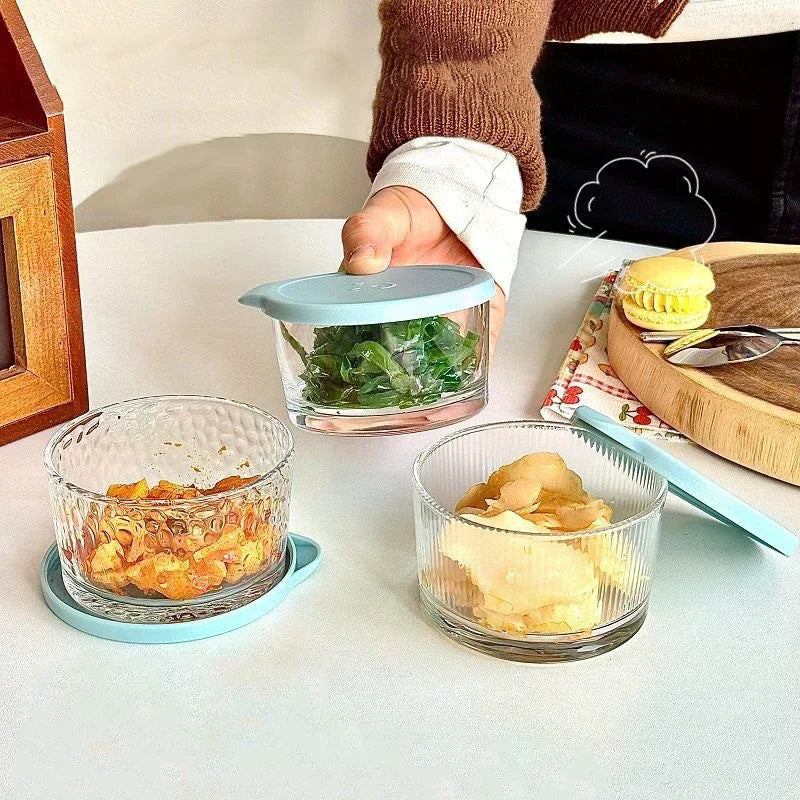 200ml Glass Storage Jars with Airtight Lid | Bubble, Ribbed & Smooth Textures
